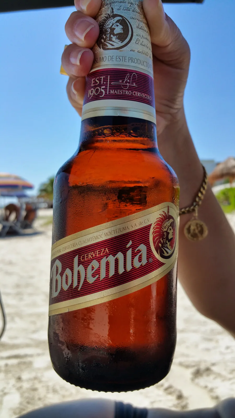 Bohemia é uma cerveja mexicana produzida pela Cervecería Cuauhtémoc Moctezuma, fundada em 1905, na cidade de Monterrey, México. É uma lager clara e refrescante com características marcantes de leveza e sabor equilibrado, sendo uma das cervejas mais tradicionais e populares do México. Com graduação alcoólica de 4,8%, é ideal para consumo em dias quentes e ocasiões de lazer. Nota no Untappd: 3.5/5.